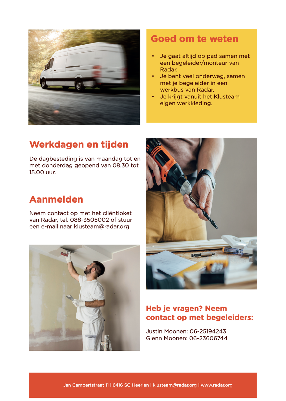 Flyer klusteam achterkant